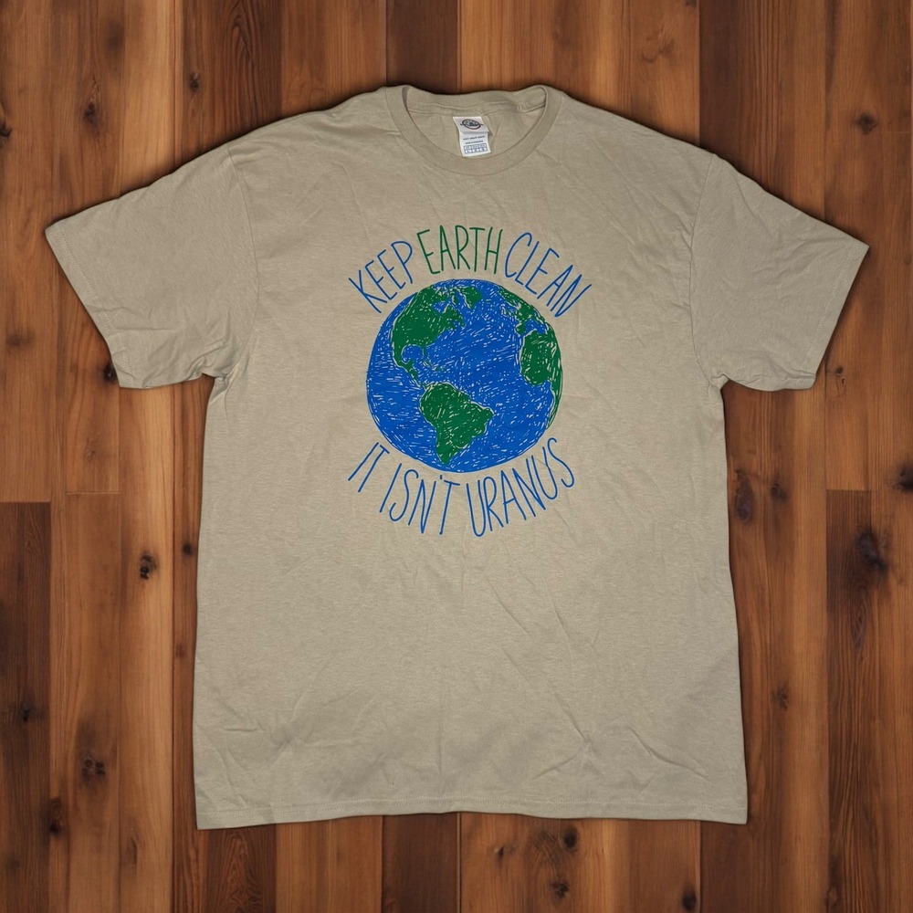 Keep Earth Clean Funny Graphic T-Shirt‎ Delta Pro Weight Men's Large